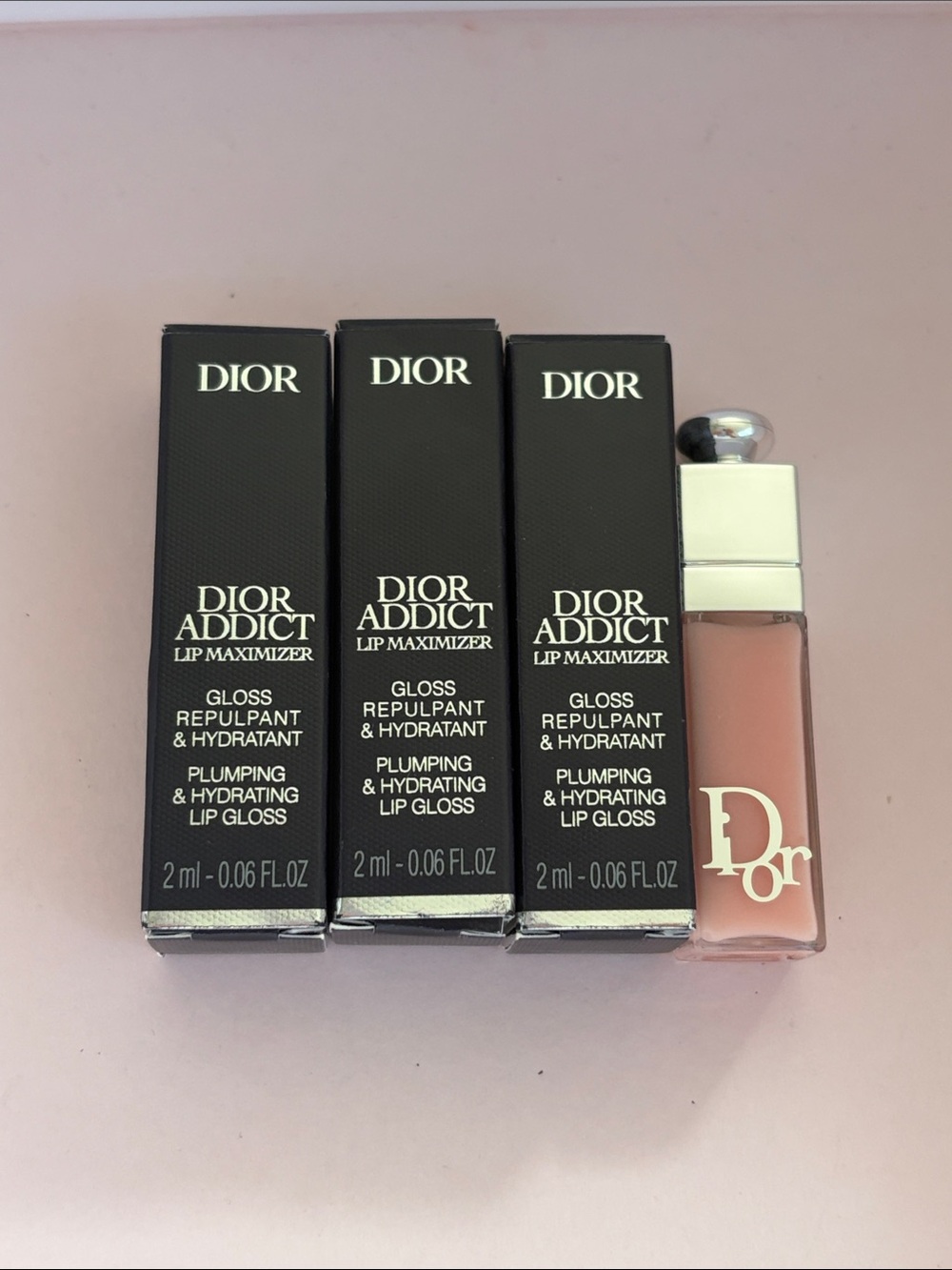 Dior Addict Lip Maximizer Plumping Lip Gloss — 001 Pink (3 units) nib